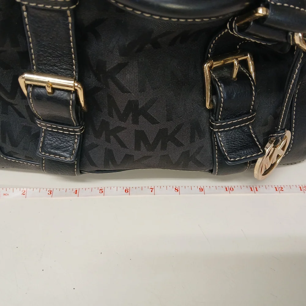 Michael Kors Black MK Signature Satchel Bag